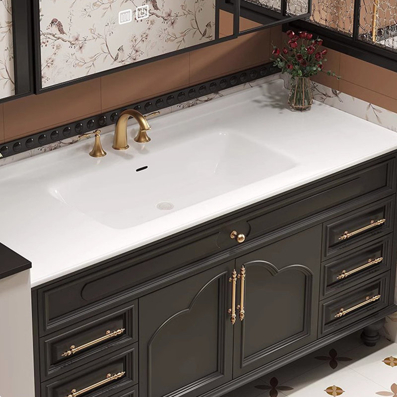 French retro light luxury bathroom cabinet