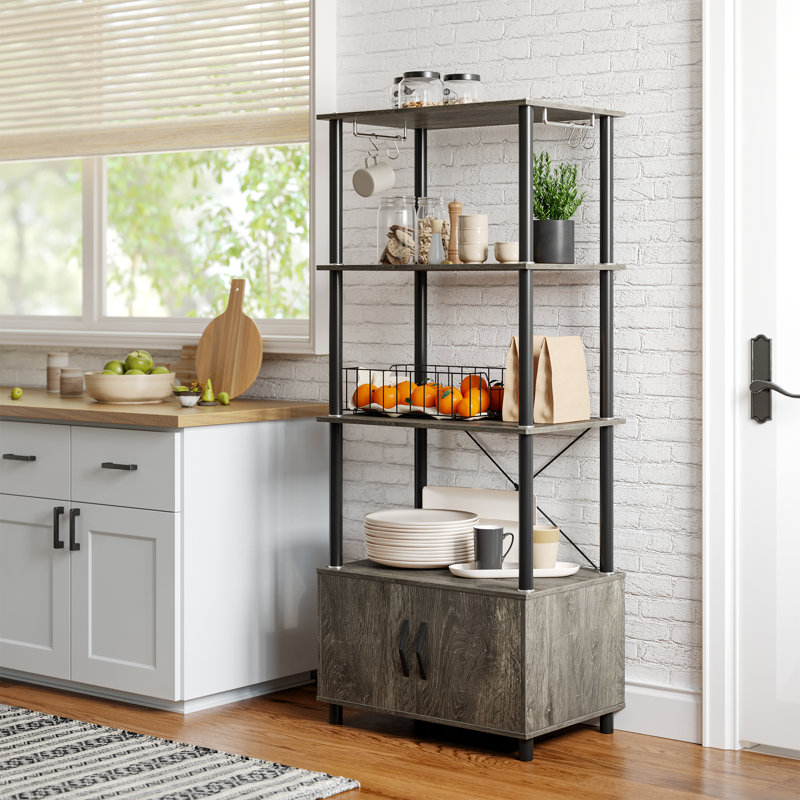 Étagère de boulanger standard 23,75 po Mortenson de Mortenson, Gris rétro / chêne foncé
