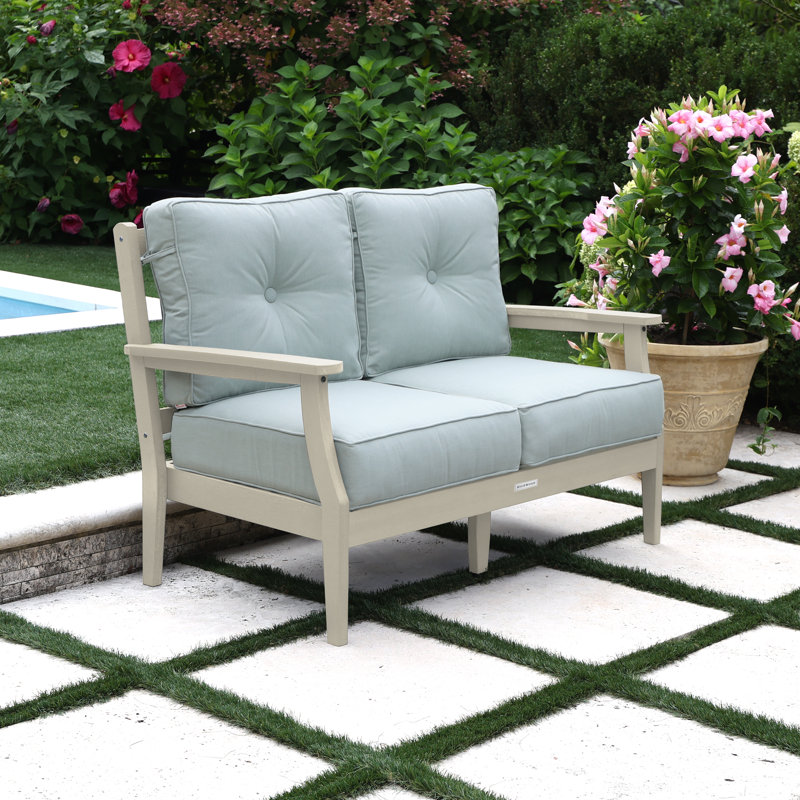 Anifer Lehigh Deep Seating Loveseat, Canvas Seasalt 