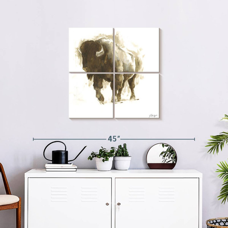 Bison rustique Brampt II, H 26 po x l 26 po