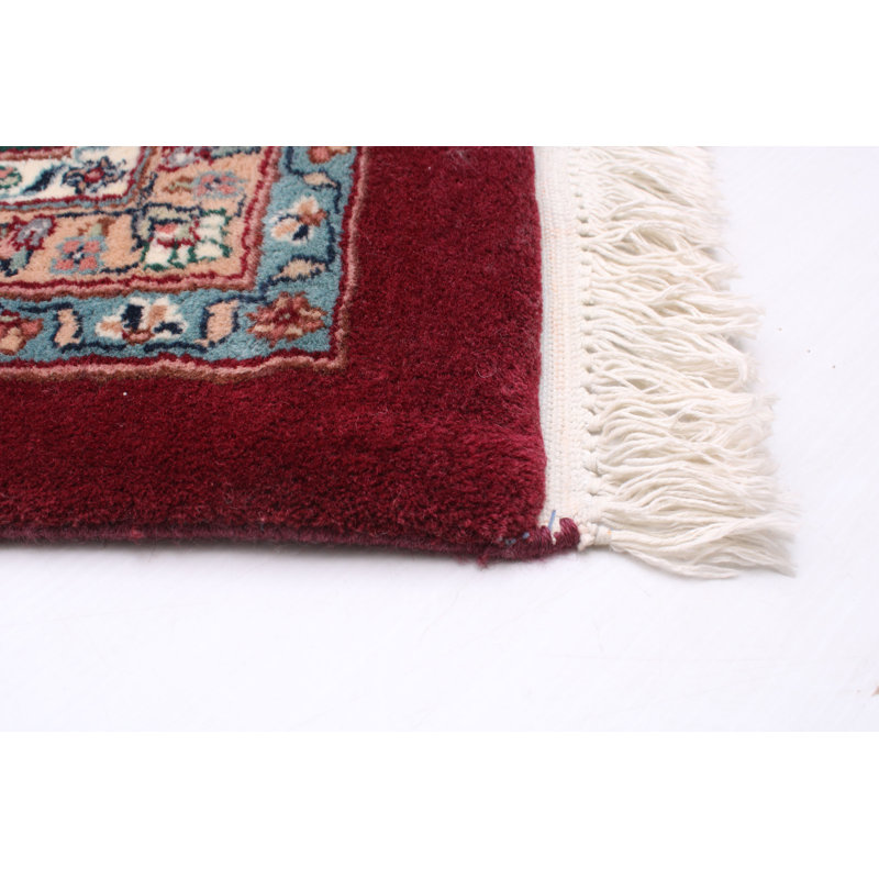Tapis unique en laine noué à la main 10 pi x 13 pi 10 po nouvel âge Tarnby en bourgogne / vert / crème