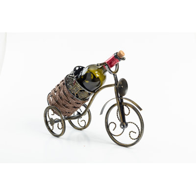 Jirina 1 Bottle Tabletop Wine Bottle Rack in Distressed Gold by Winston Porter