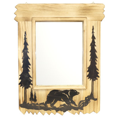 Tree and Bear Wooden Hanging Mirror