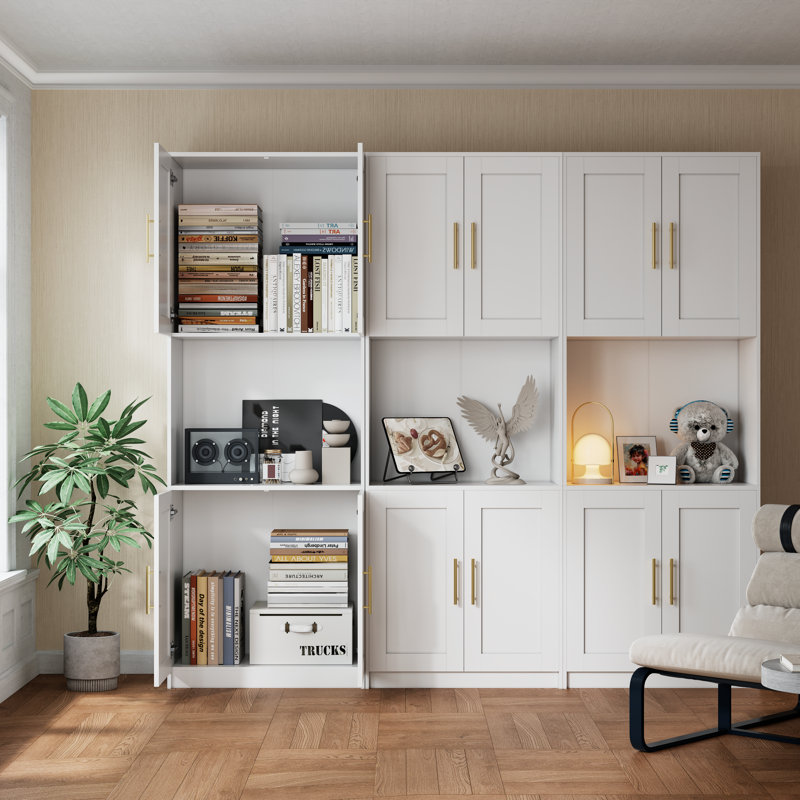 85" Kitchen Storage Cabinets （3pc）, White