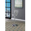 Tabouret de bar ajustable à gaz au fini gris en similicuir gris avec structure en métal et ensemble moderne de 2 chaises