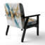 Teal and Gold Elegance - Fauteuil moderne rembourré en velours