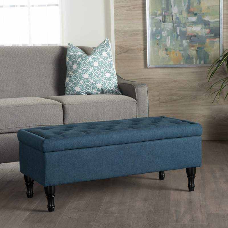 Repose-pieds polyvalent avec dessus capitonné moelleux et rangement dissimulé pour n'importe quelle pièce