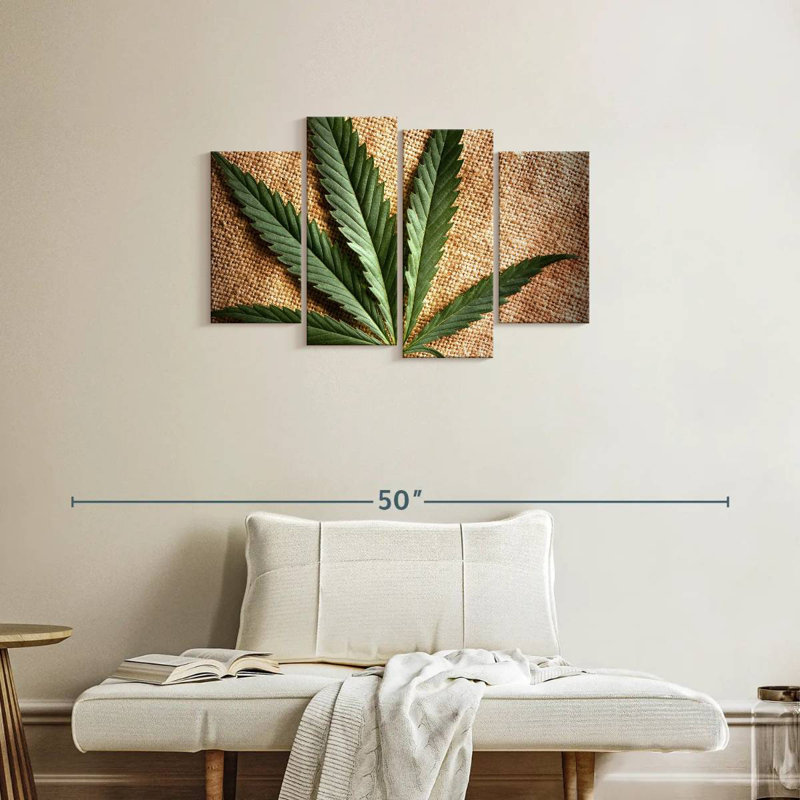 Marijuana sur bois, H 22 po x l 36 po