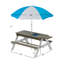 Table d'extérieur avec parasol détachable - 31 sables et pique-nique pour jeux récréatifs en bois