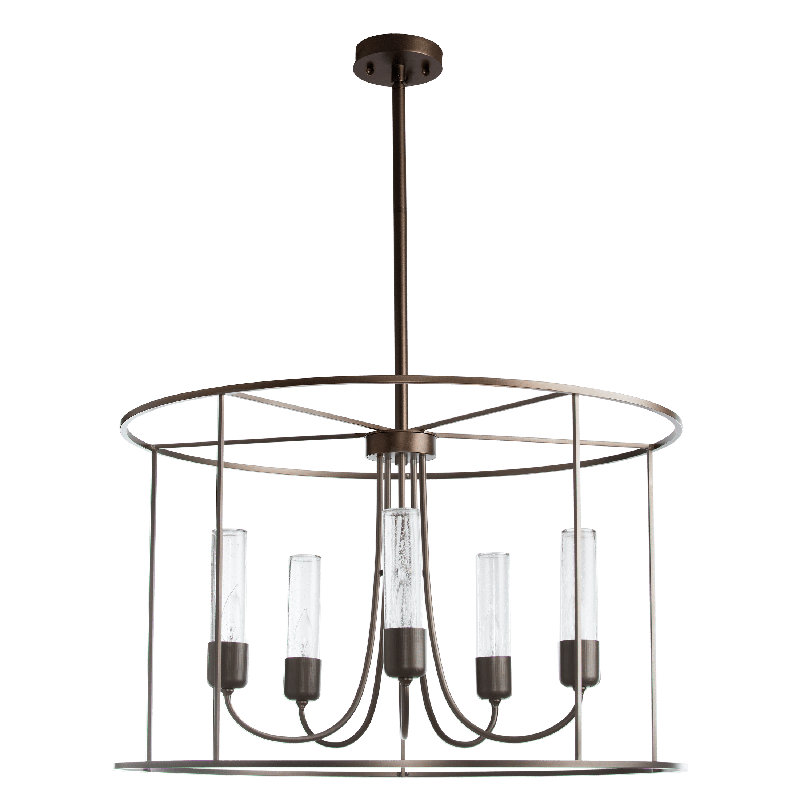 Portico 5 - Light Outdoor Pendant, Seeded Clear Glass, Coastal Bronze