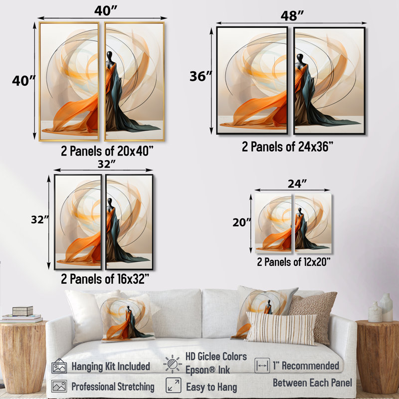 Abstrait danseur contemporain africain I - art mural moderne noir, H 36 po x l 48 po, Impression encadrée flottante