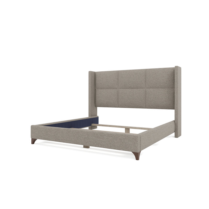 Lit carré tapissier Megan, Revolution® gris, Très grand