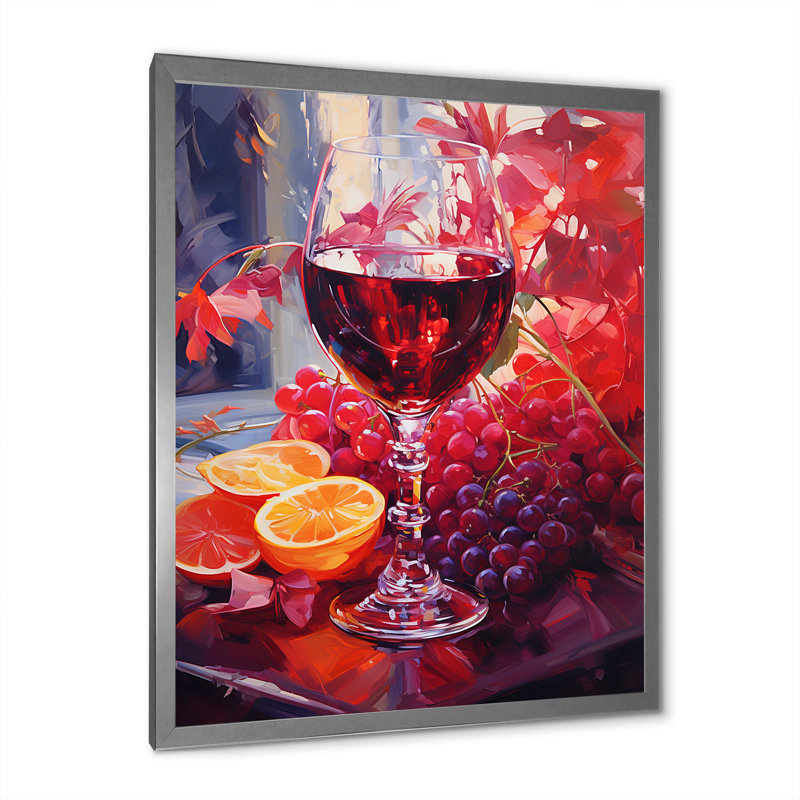 Sangrias Spirit - Art sur toile, vin, Cadre photo argenté, H 32 po x l 24 po x P 1 po