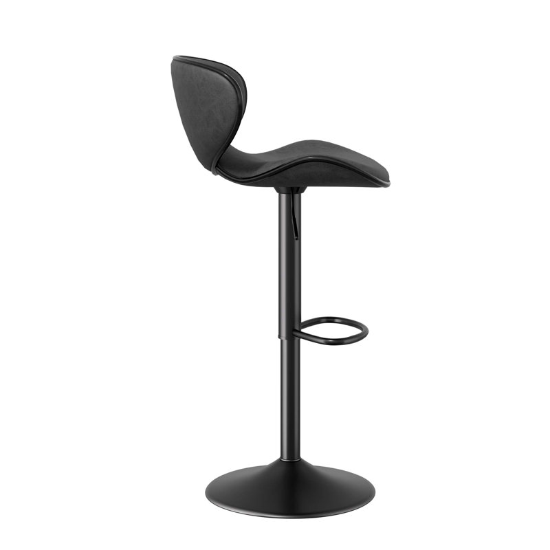 Ensemble de 2 tabourets de bar, tabourets de bar en similicuir avec dossier, tabourets de comptoir pivotants chics avec repose-pieds, tabourets de cuisine réglables