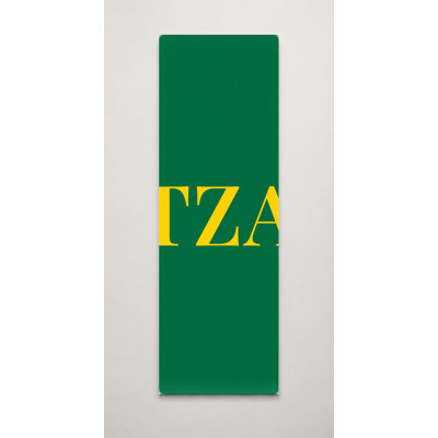 Drapeau mondial de la Tanzanie, monogramme diamant de luxe — Bleu, vert, jaune — Grande toile murale