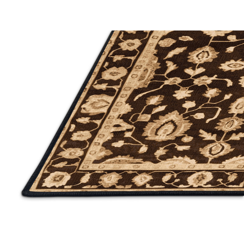 Tapis brun lavable à la machine, Carré 6 pi