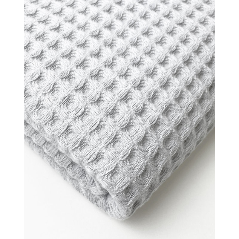 Serviette de bain en coton gaufré Lycia, Gris dauphin, 2