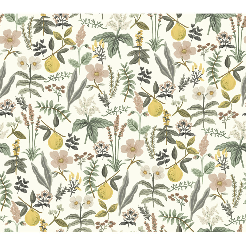 Papier peint adhésif Herb Garden Botanical Premium, Rose