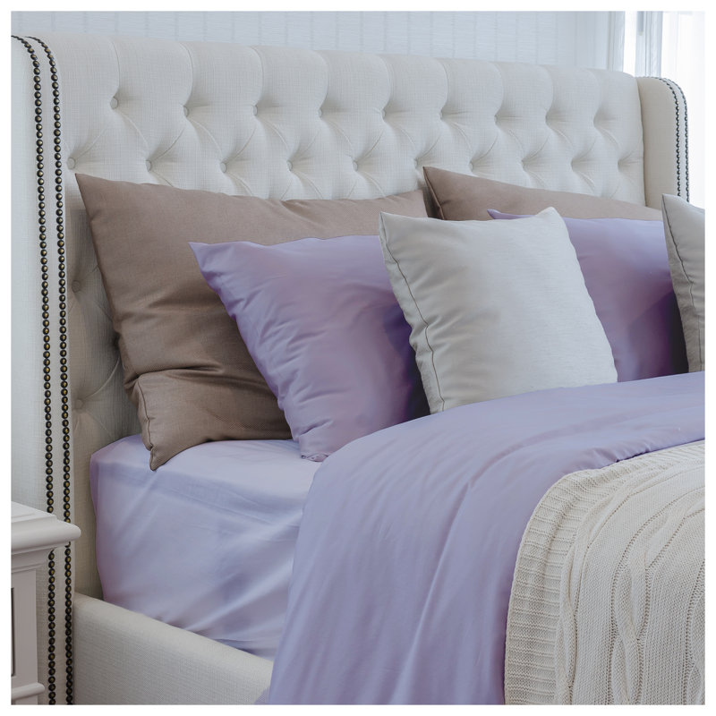 Ensemble de draps luxueusement doux 100% viscose de bambou 4 pièces, certifié Oeko-TEX, très grand - améthyste, Mauve