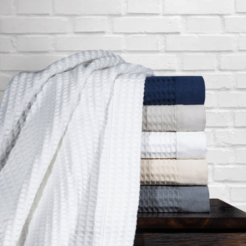 Ensemble de housse de couette 2 pièces Pointehaven Waffle White 100% Long Staple