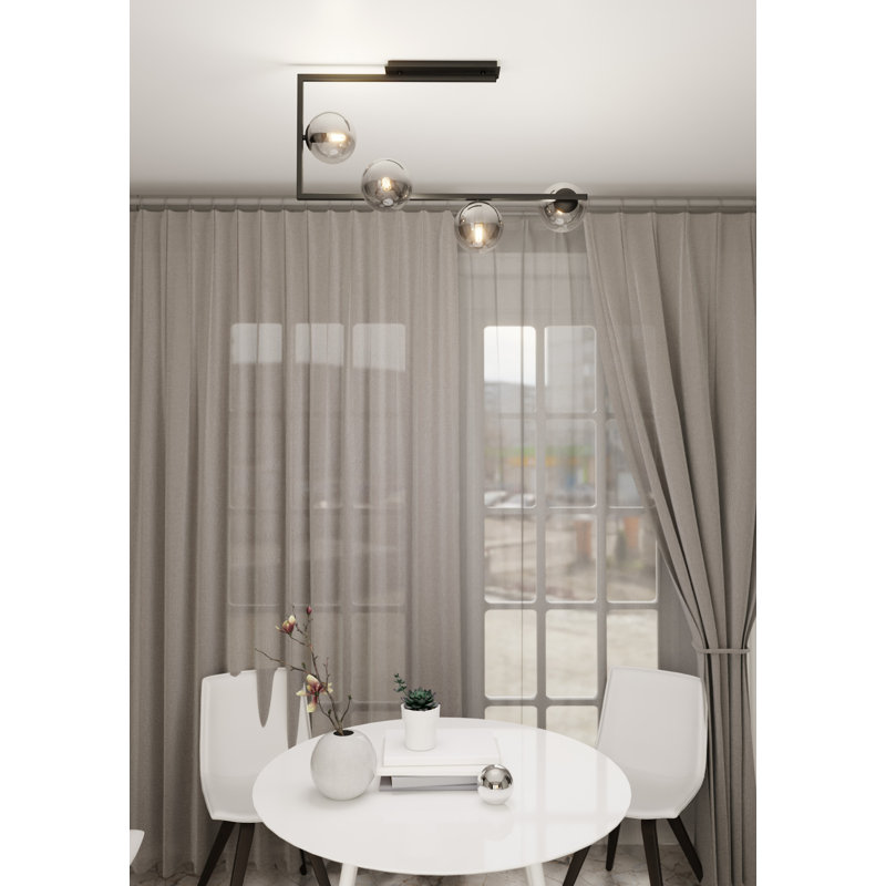 Lierre 4 - Light Geometric Chandelier, Graphite