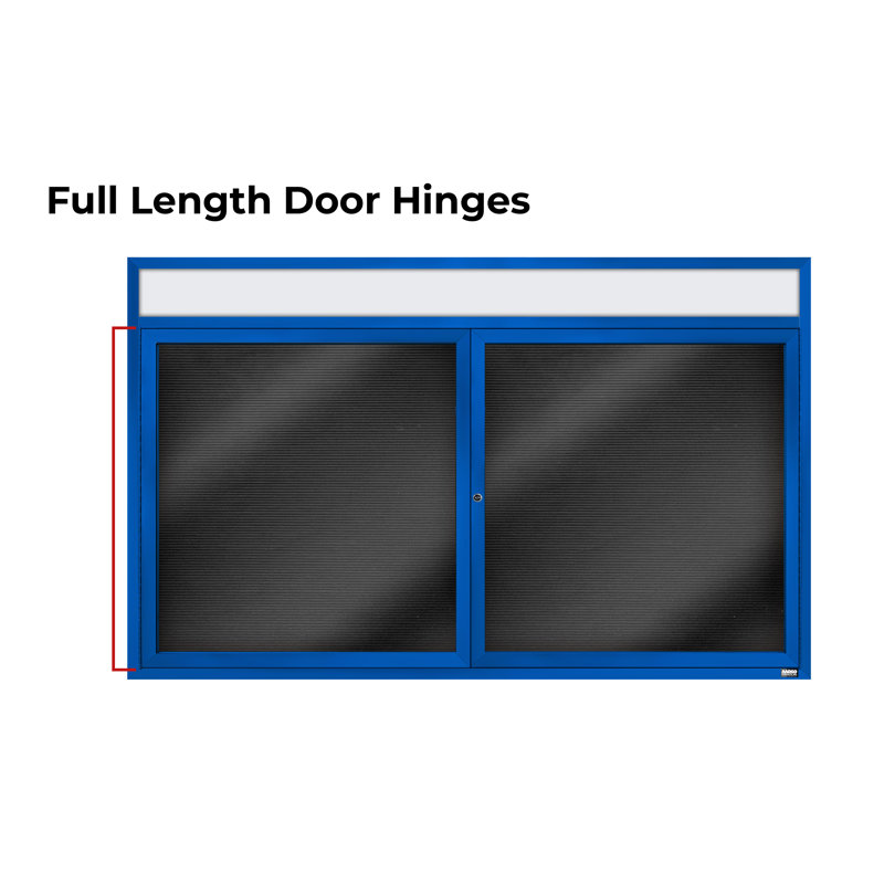 Carte à fixation murale délimitée directory cabinet, Bleu thermolaqué, Deux, H 36 po x l 60 po