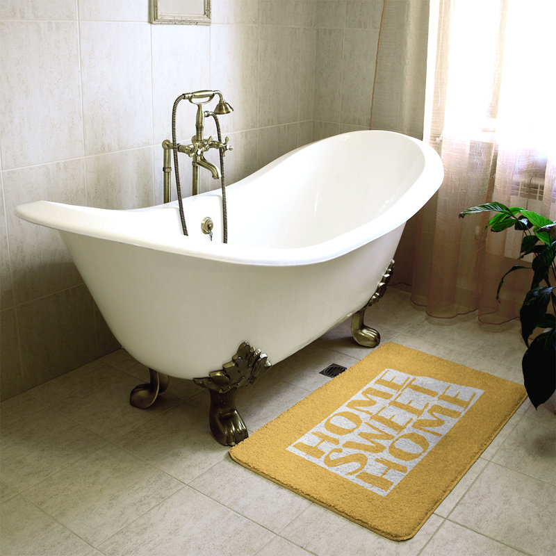 Tapis pour salle de bain north dakota home, l 17 po x L 21 po, Jaune