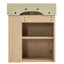Armoire de salle de bain flottante de 21,6 po avec poignée en alliage d'aluminium, compartiment de rangement latéral, installation facile, convient aux espaces restreints Fixation de robinet de meuble-lavabo mural à un trou moderne, espaces compacts