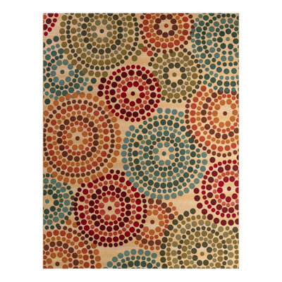 Deweese Geometric Green/Beige/Red/Turquoise Indoor / Outdoor Area Rug