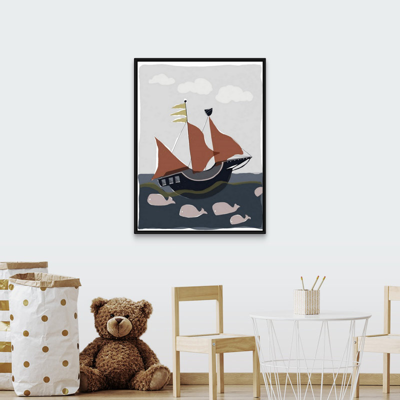 Art sur toile ahoy ii Sikes, H 40 po x l 30 po x P 1,75 po, Cadre flottant noir