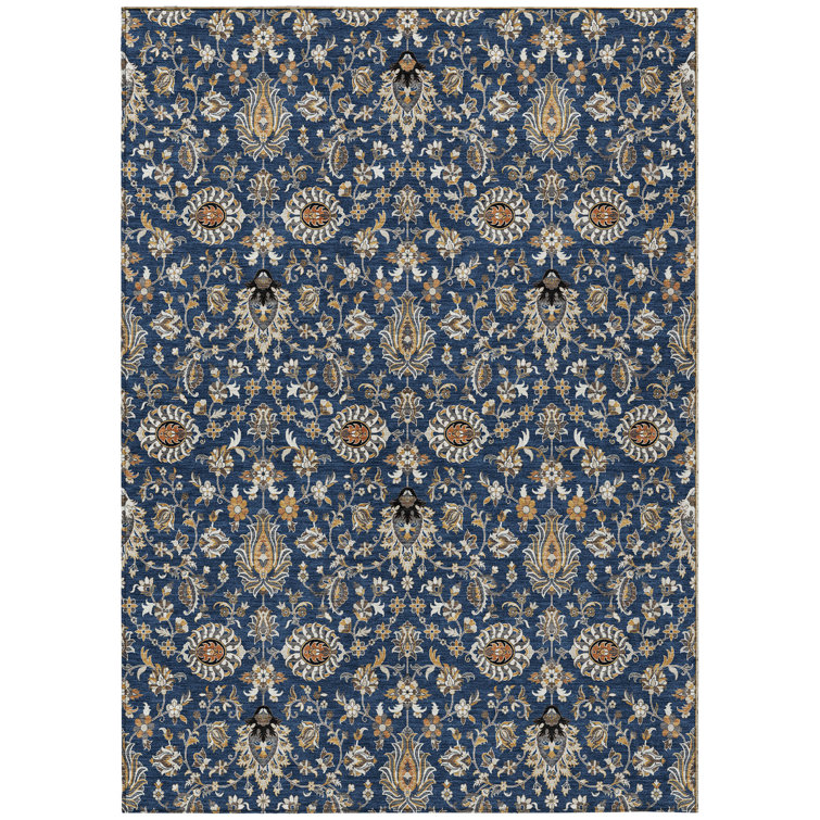 Machine Washable Indoor/Outdoor Husby ACN2192 Global Rug