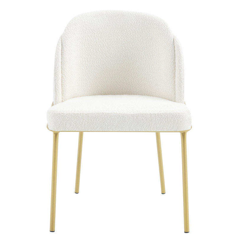 Ensemble de 2 chaises de salle à manger, blanc et brun, siège ergonomique, coussin antidérapant, peu encombrant, siège en métal antique avec pieds bruns