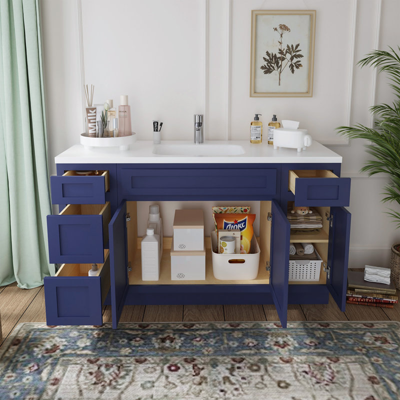 Base de meuble-lavabo simple 63 po seulement, Bleu