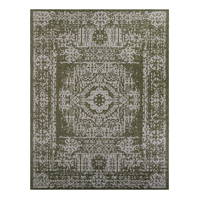 Cowie Green/Gray Rug, Rectangle 3'1" x 5'3"