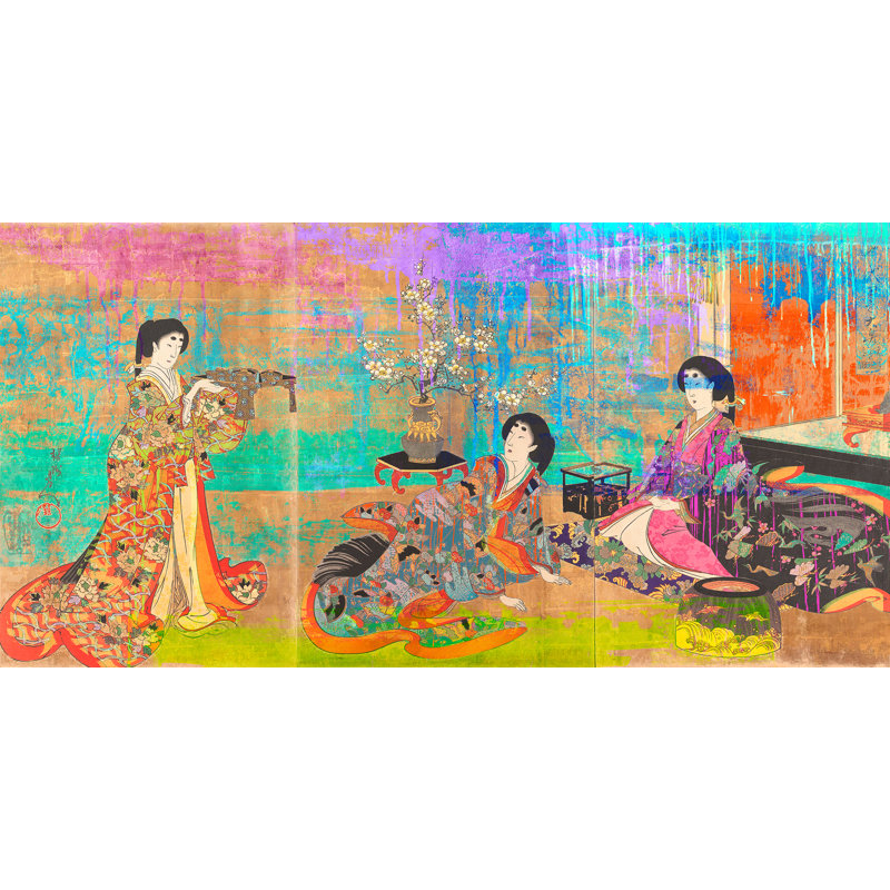 2EH5796 Japanese Print: Hommage To Chikanobu by Eric Chestier - Wrapped Canvas Print, 50cm H x 100cm W x 4cm D