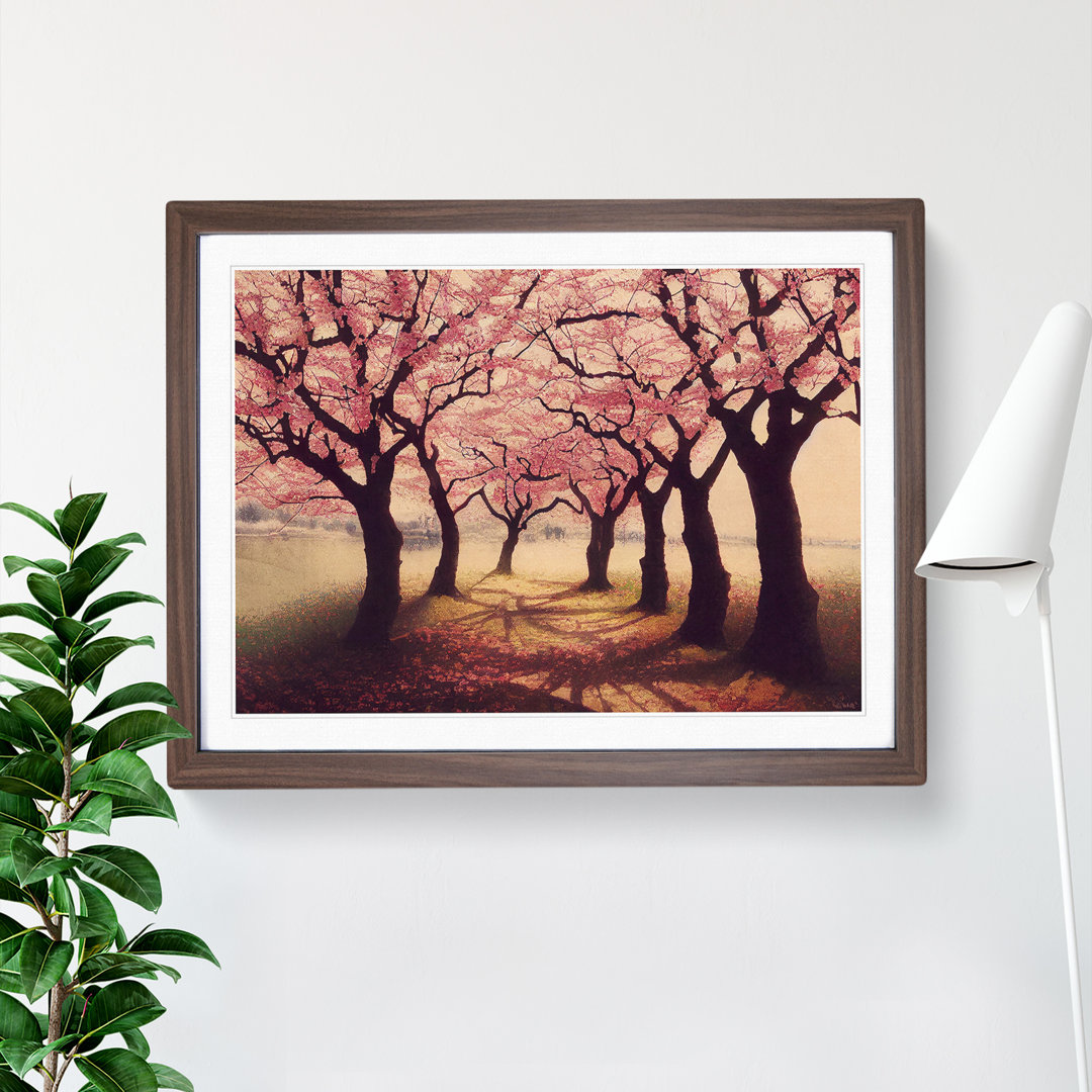 Serene Cherry Blossom Trees - Framed Print