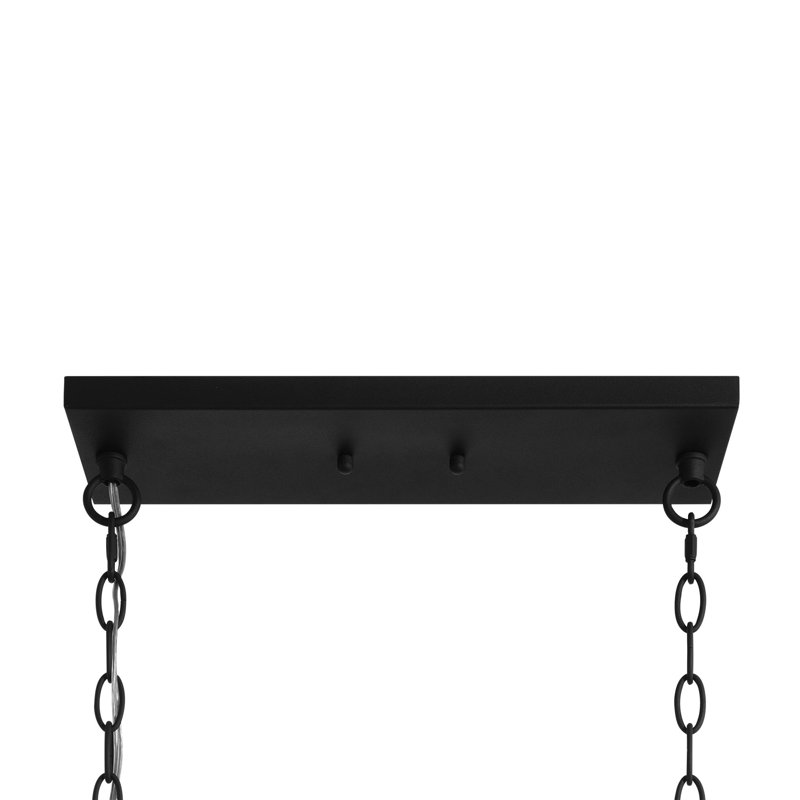 Lustre rectangulaire à 7 lumières à intensité variable Elutheria, Aged Zinc