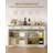 Coffee Bar Cabinet with Drawer, 55.1" Buffet Cabinet with Storage, Modern Farmhouse Sideboard Cabinets with Doors & Adjustable Shelves, Kitchen Storage Cabinets for Dining Room, White Brown-435088381