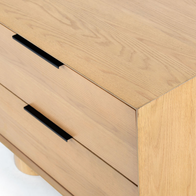 Addyson Wood 2 Drawer Nightstand, Natural