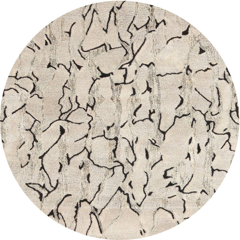 Abstract Indoor Rug, Round 6'