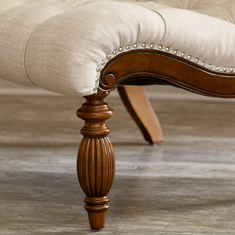 Chaise longue Barchov, Lin beige chiné