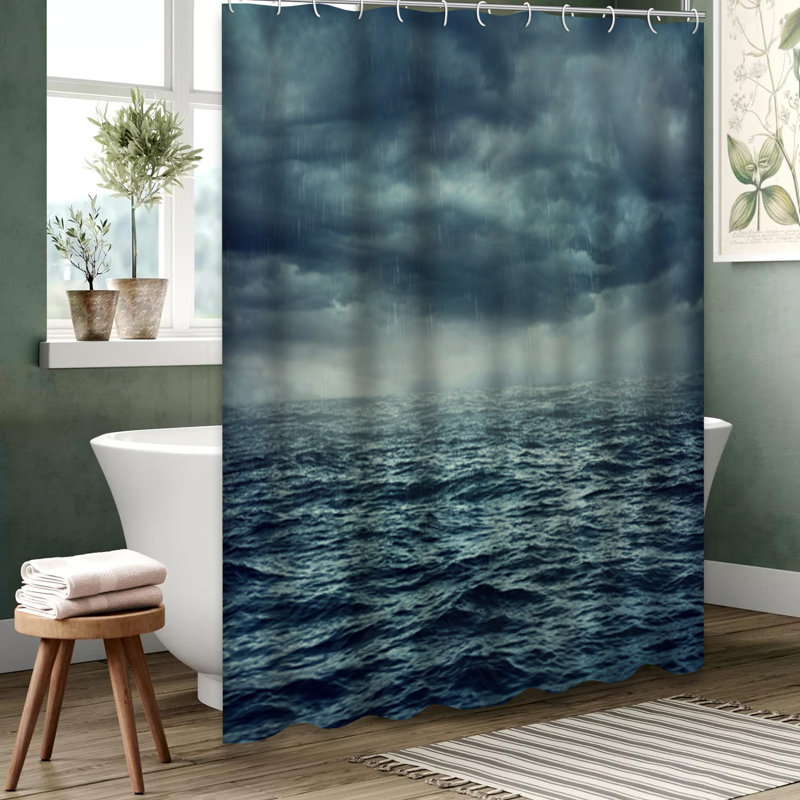 Rideau de douche foncé avec 12 crochets, L 72 po x l 78 po