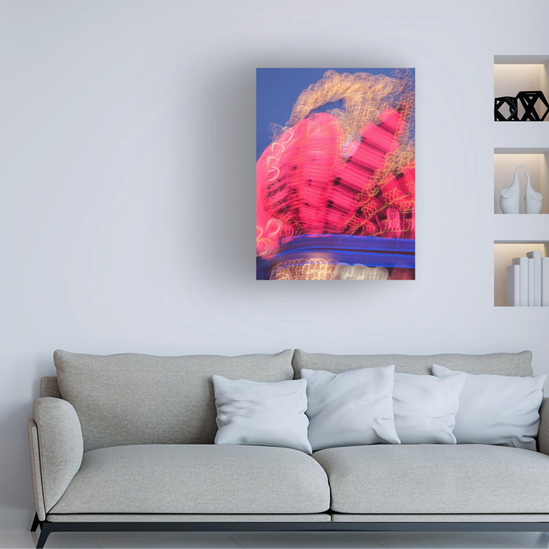 Art sur toile, enseignes au néon, nuit, Las Vegas, H 19 po x l 14 po