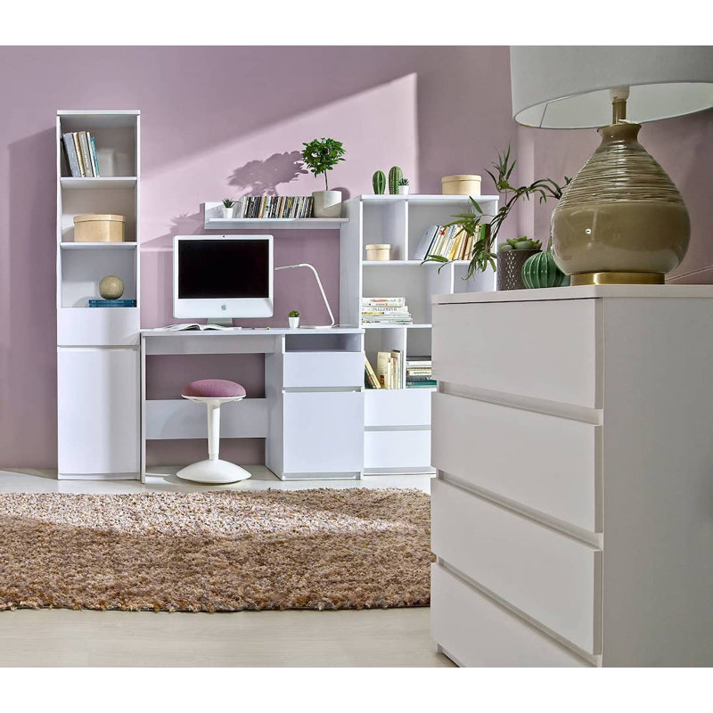 Ottuso 195cm H x 45cm W Standard Bookcase, Arctic White