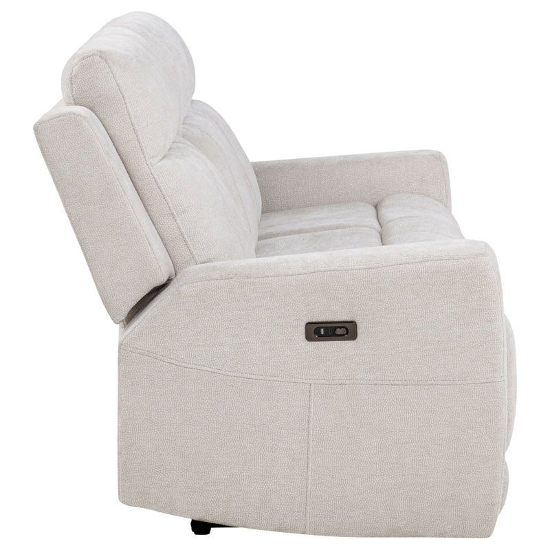 Patrick Ivory Upholstered Power Reclining Sofa