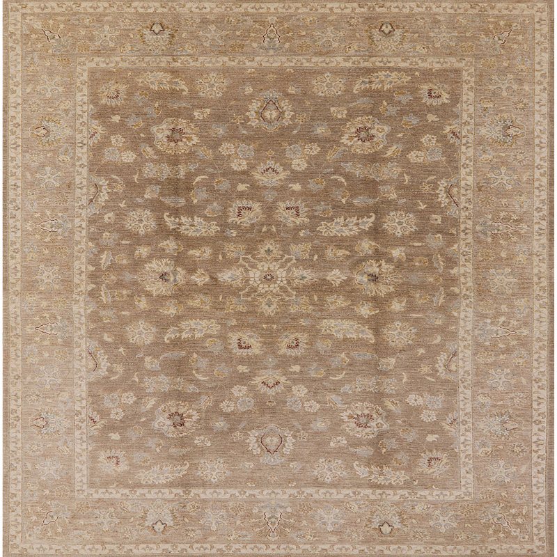 Tapis beige / brun Boulevardier, Carré 3 pi