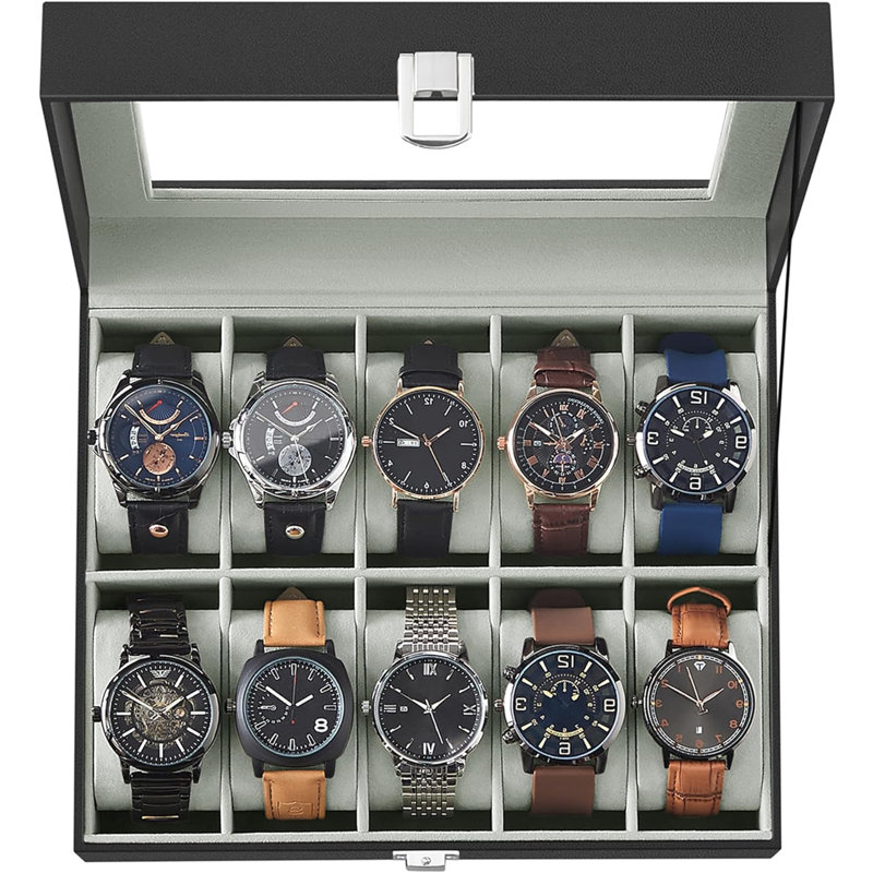 Watch Box + Locking, Black/Grey