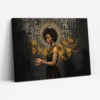 Art mural sur toile Gallery Wrap pour le salon, la chambre à coucher, le bureau ou le vestibule - décoration murale décorative avec tournesol doré
