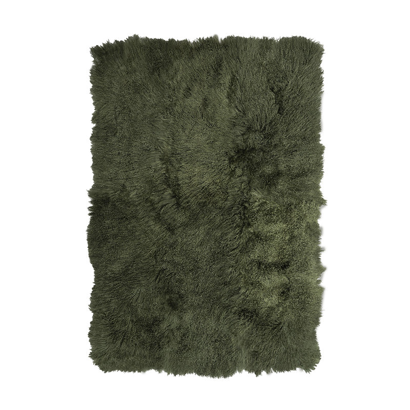 Sheepskin Area Rug in Olive Green