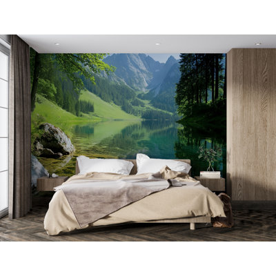 Papier peint Tranquil Alpine Lake Reflection